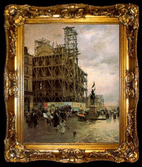 framed  Nittis, Giuseppe de The Place des Pyramides, ta009-2